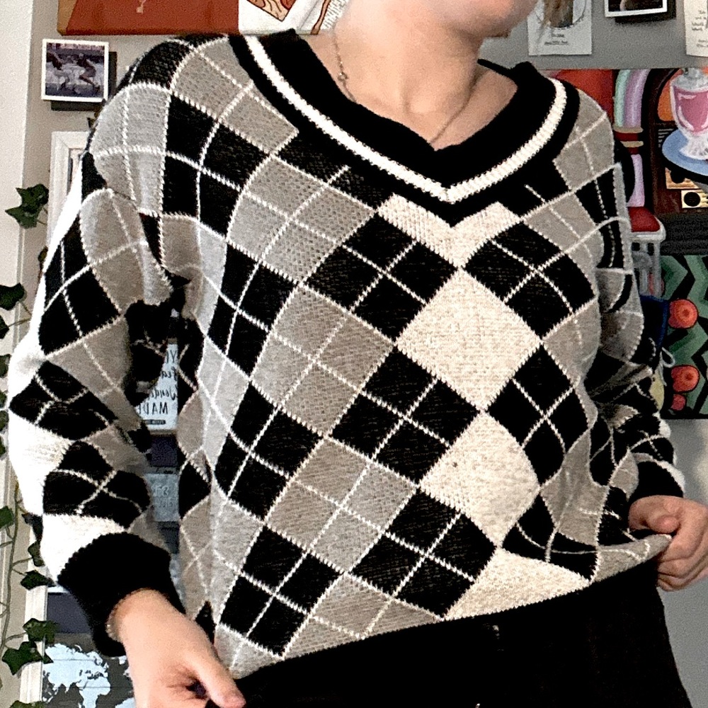 ♟️Meiling Vintage Checkered Sweater♟️